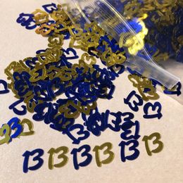 Other Event Party Supplies Bar Mitzvah Blue Nubmer 13 Confetti Boys Age 13th Birthday Party table decorations confettis 231005