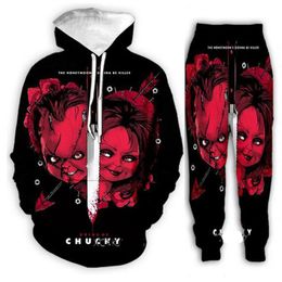 New Men Womens Horror Movie Child's Play Chucky Funny 3D Print Fashion Tracksuits Hip Hop Pants Hoodies MH02292041