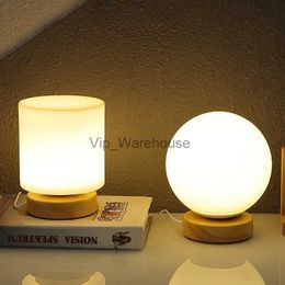 Table Lamps Modern LED Glass Ball Table Lamp Living Room Indoor Lighting Fixtures Bedroom Bedside Decor Wood Table Light Kitchen Luminarie YQ231006