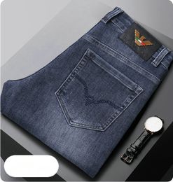 Pantaloni nuovi jeans pantalone pantaloni da uomo allungare l'autunno inverno ddicon ricamato a fili di cotone aderenti a cabine