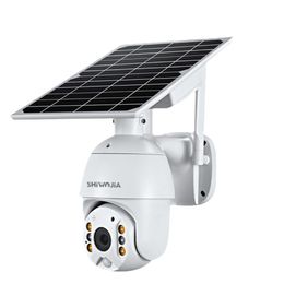 SHIWOJIA Camera 4G SIM Card 5MP HD Solar Panel Outdoor Monitoring CCTV Camera Smart Home Two-way Intrusion Alarm Long Standby