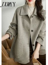 Women's Wool Blends Woolen Coat Female Autumn And Winter Korean Version Of Camel Simple Woolen Coat Single Breasted Herben-Style Coat Female 231006