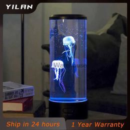 Table Lamps Colourful Jellyfish Night Light LED Simulation Aquarium Table Lamp Water Tank Nightlight for Kids Boys Birthday Gift High Quality YQ231006