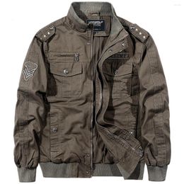 Men's Jackets Multi Pockets Cargo Jacket Autumn Winter Loose Military Tactical Cotton Wash Coats Male