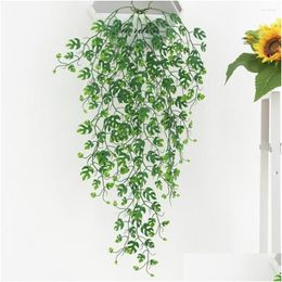 Decorative Flowers Wreaths Simated Monstera Vine Realistic Indoor Ceiling Decoration Year-Round No Maintenance Cozy With Faux Plants D Dhbgj