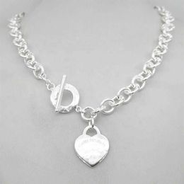 Design Women's silver TF Style Necklace Pendant Chain Necklace S925 Sterling Silver Key heart love egg brand Pendant Charm Ne2570