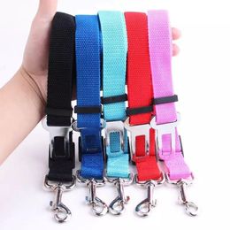 Adjustable Dog Car Seat Belt Safety Protector Travel Pets Accessories Dog Leash Breakaway Solid