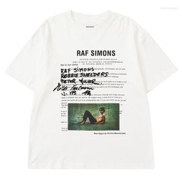 Men's T Shirts Men Hip Hop Oversized T-Shirt Graphics Raf Simons Character Po Letter Printed Shirt Streetwear Harajuku Cotton249H