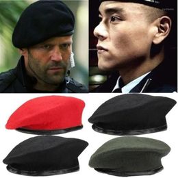 Unisex Army Soldier Hat Men Women Wool Beret Training Camp Hats1279Y
