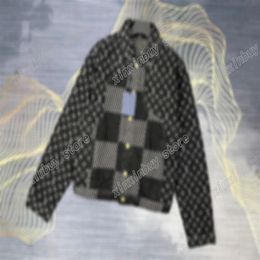23ss man designers Jackets Denim Jacquard clothes Stand Collar mens coat Coats Outerwear Hooded men Clothing Cotton black blue223b