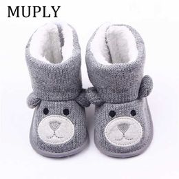 First Walkers Baby Winter Boots Infant Toddler Newborn Cute Cartoon Bear Shoes Girls Boys First Walkers Super Keep Warm Snowfield Booties Boot Q231006