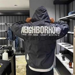 Men's Jackets Neighbourhood Men's Jackets 2023 Autumn Japanese Fashion NBHD City Functional Half Zip Loose Casual Hooded Charge Coat J231006