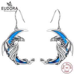 Ear Cuff Eudora 925 Sterling Silver dragon moon Earring For Women Fine Gothic Animal drop Female Charm Jewellery party Gift 231005