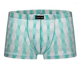 Underpants Vintage Men's Boxer Underwear Translucent Breathable Flat Angle Comfortable Fashion Transparent For Male