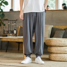 Men's Pants 2023 Autumn Cotton Loose Casual Handsome Solid Colour Large Straight Youth Leggings