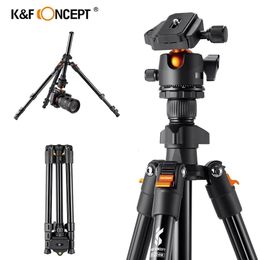 Tripods K F Concept 6299 Inch Camera Tripod for DSLR Portable Aluminium Travel with 360 Degree Panorama Ball Head Quick Release 231006