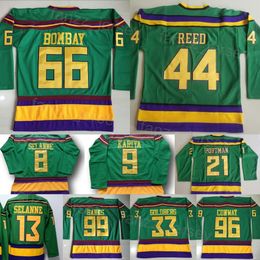 Man Vintage Hockey 21 Dean Portman Jersey Retro 44 Fulton Reed 33 Greg Goldberg 66 Gordon Bombay 99 Adam Banks 96 Charlie Conway Movie Green 1993 Classic CCM Retire