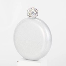 New Diamond Hip Flasks Stainless Steel Flagon With Rhinestone lid Cover Mini Hip Flask Round Wine Pot Flask Wine Bottle