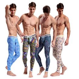 Men Thermal underwear long johns pant thermo clothing warm trousers Mens Cotton Pajama Bohemia Bottoms Bodysuit Keep Zentai Leggin244f