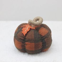 Christmas Decorations 16cm Plush Small Pumpkin Handmade Halloween Gift Christmas Pumpkin Ornament Harvest Festival Home Decoration Pumpkin 231005