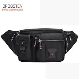 Waist Bags Swiss-Multifunctional waist pack Men bag black Belt bag fanny pack bum bag waist pouch hip bag Waterproof Riding pouch 231006