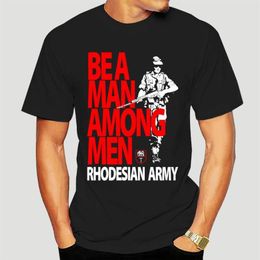 Men's T-Shirts Japanese Anime Costumes Rhodesian Army T-Shirt - Be A Man Among Men Rhodesia T Shirt Summer Male Hip Hop Stree206z