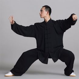 Unisex cotton silk Wushu Fighting Traditional Chinese Clothing KungFu Uniform Suit Uniforms Tai Chi Morning Exercise Performance W282S