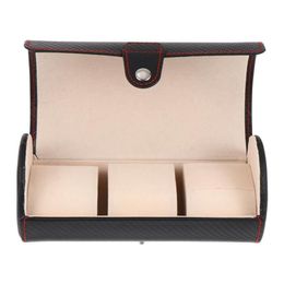 Watch Boxes & Cases Travel Organizer Portable 3 Slots Display Box Vintage Roll235e