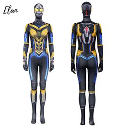 Disguise Wasp Cosplay Costume Ant Boy 3 Woman Hope Van Dyne Cospaly Suit the Wasp 3 Fancy Dress for Woman Sexy Spandex Budysuitcosplay