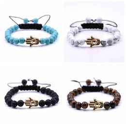 10pc set unique jewelry cheap adjustable handmade gift friendship white howlite beads 8mm gold copper evil eye bracelet for women 272i