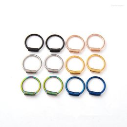 Hoop Earrings Fashion Punk Small Colour Black Gold Titanium Steel Men Women Round Spring Ends Huggie Jewellery