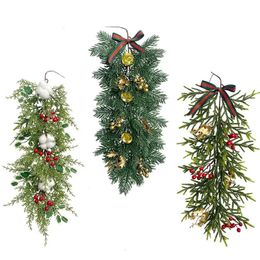 Christmas Decorations Simulated Pine Needle Wall Hanging Christmas Bell Berry Festival Atmosphere Decoration Artificial Plant Home Decoration 231005