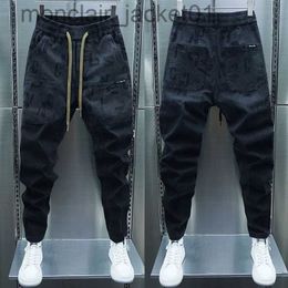 Men's Jeans Black Cargo Jeans Skinny Harem Pants Outdoor Slimline Jogger Sweatpants Letter Printing High Quality Streetwear Brand Clothing J231006