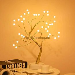Table Lamps LED Tree Night Lights Christmas Tree Copper Wire Garland Lamp Children Home Bedroom Decor Fairy Lights Holiday Lighting Gift YQ231006
