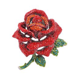 Designer Luxury Brooch Graphic Creative Heavy Industry Style Rose Brooch Chinese Feng Shui Diamond Flower Pin Suit Jacket Brooch