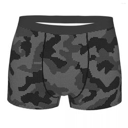 Underpants Men's Camouflage Of Dots Underwear Black And White Military Novelty Boxer Briefs Shorts Panties Male Plus Size