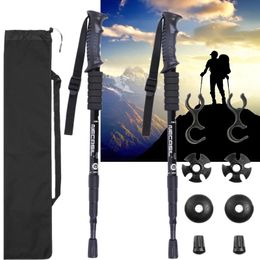 Trekking Poles 2pcslot Trekking poles hike walking stick nordic walking cane Aluminium ski camp telescopic baton outdoor hiking poles crutches 231005