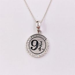 charms Jewellery making Hary Poter Platform 9 3 4 925 Sterling silver couples dainty necklaces for women men girl boys sets pend2189