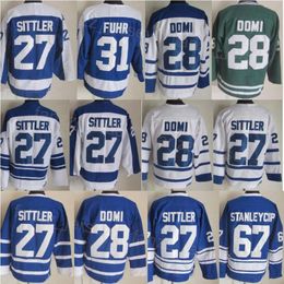 Man Vintage Hockey 28 Tie Domi Jerseys Retire 31 Grant Fuhr 67 Stanleycup 27 Darryl Sittler 75th Anniversary Stitching Retro Classic CCM Breathable For Sport Fans