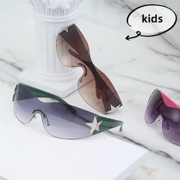 Sunglasses Frames Kids Trendy Sun Glasses Girls Boys Children Fashion Rimless Y2k Punk Goggles Shades De Sol 231005