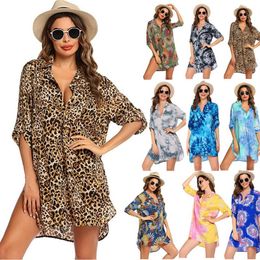 Holiday Beach Dress S-3xl Plus Size Dress For Women Swimsuit Cover Up Shirt Bikini Beachwear Bathing Suit Beach Dress Robes296S