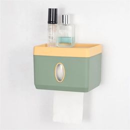 Toilet Paper Holders Yellow Green Double Color Toilet Tissue Box Sealed Waterproof Paper Storage Rack Household Merchandises Toilet Paper Storage Box 231005