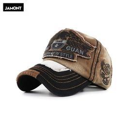 JAMONT Retro Washed Baseball Cap Fitted Cap Hat For Men Bone Women Gorras Casual Casquette Letter Black Cap T200409179w