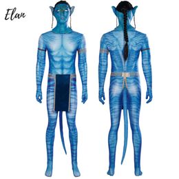 in Stock Man Blue Avatar Cosplay Costume Zentai Suit for Man