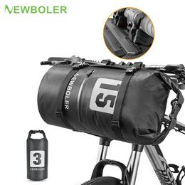 Panniers Bags BOLER Waterproof Bike Front Tube Bag 10L/15L/20L Cycling Front Frame Pannier Bicycle Handlebar Basket Pack Bicycle Accessorie 231005