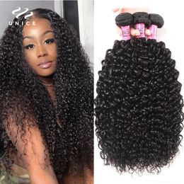 Lace Wigs UNice Hair 100% Curly Weave Human Bundles Remy 826" Brazilian Natural Color 10A 34 Deal 231006