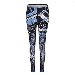 Women's Leggings Sporty Woman Fashion 2023 Ladies Trousers Sexy Slim-fit 3D Digital Pterosaur Mecha Print Stretchy