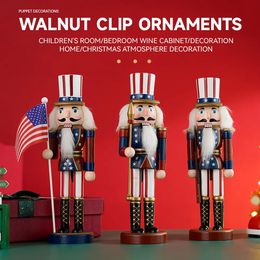 Christmas Decorations 25CM Christmas Nutcracker Soldier Wooden Handicraft Army Sculpture Ornament Creative Festival Gifts Christmas Home Decoration 231005