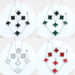 Designer Jewelry 4/Four-leaf Clover Designers Necklace Bracelet Earrings Rings Jewelry Sets Women Brand Flower Jewellery Chain Wedding Christmas Gifts