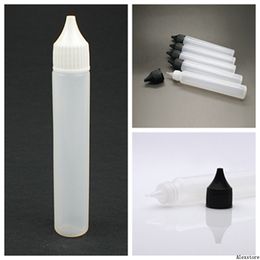 30ml Empty Bottles Slim Pen Style E-Liquid Vape E Juice Oil Plastic PE Bottle Long Thin Tip Dropper Dropper Bottle White Black Cap